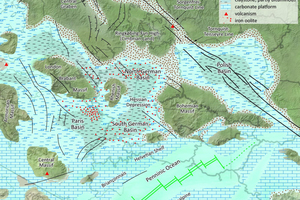  »1b Palaeogeographic reconstruction of Central Europe at the time of the Middle Jurassic [1] 