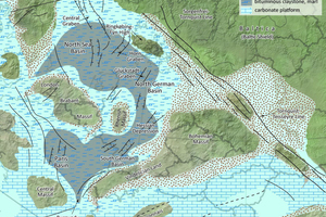  »1a Palaeogeographic reconstruction of Central Europe at the time of the Lower Jurassic  [1] 