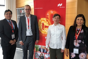  » Talks on Association work: Prof. Nilo Mendoza B., President ALACEP; Dr Matthias Frederichs, Federal Association of the German Brick and Tile Industry Regd.; Dr.-Ing. Anne Tretau, IZF Essen e.V., and Angelica Libertad Linares, General Secretary at ALACEP (from left to right) 