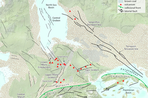  »12 Palaeogeographic reconstruction of Central Europe at the time of the Miocene  