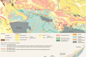  »5 Vereinfachte geologische Übersichtskarte der quartären Bedeckung Norddeutschlands mit exemplarischer Profil-Darstellung der Tiefenerosion in glazialen Rinnen 