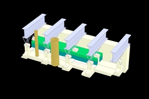  »1 Structure of the kiln roof in the preheating, heating and cooling zone 