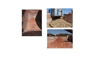  »12 Large-scale test: prescreened material, separated mineral wool pads, brick particles 