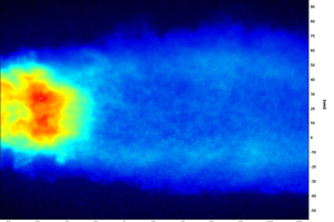  »19 OH-Aufnahme durch die Ofenöffnung bei P = 45 kW als RMS Wert aus 70 Einzelaufnahmen  