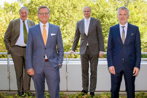  » Hans Helmuth Jacobi, Stefan Jungk, Dr Matthias Frederichs and Johannes Edmüller (left to right) want to actively press ahead with the topics of energy efficiency, climate protection and recycling for the clay brick and tile industry 