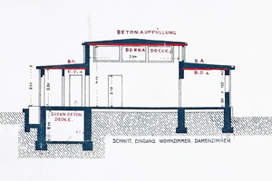  » Section showing the entrance-living room-ladies‘ room 
