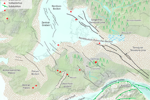  »2 Paläogeographische Karte Mitteleuropas zur Zeit des Eozän, modifiziert aus [3] 