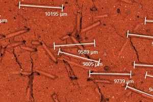  »9 Vorzugsorientierung der zylindrischen Poren in Extrusionsrichtung (links); keine eindeutige Vorzugsorientierung der quaderförmigen Poren in Extrusionsrichtung (rechts). 