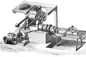  » Horizontal brick press of Hertel &amp; Co. based in Nienburg originating from 1861, Gottgetreu, 1869 