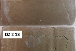  »7 Results of the test on drying crack sensitivity of different brick bodies 