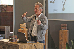  <div class="bildtext_en"><span class="bildnummer">» </span>Machiel Spaan, founder of and architect at M3H Architecten in Amsterdam, presented a new circular method of masonry construction. With the systems, bricks can be stacked in different ways. This building method does not require mortar. Individual elements can be removed in one piece and reused in a different project.</div> 