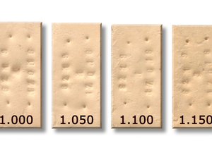  »7a Fired samples rock filler Henau, fine in the temperature range 950 °C to 1300 °C 