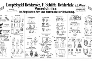  » Abb. 4 Katalog 1900 mit Übersicht über angebotene Produkte: Ziegel, Zier- und Formsteine  