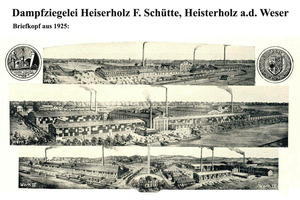  » Abb. 10 Die Ziegelei Schütte AG Heisterholz (4 Werke) 1925, Briefkopf mit Emblem der Gewerbeausstellung 1914 oben links  