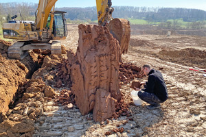  »4 Red saliferous clay as top horizon at Uehrde Quarry/Lower Saxony 