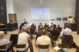  » Dietmar Osses, museum director of the LWL Museum Zeche Hannover in Bochum, takes visitors on a tour of examples of brick architecture in the Ruhr region 