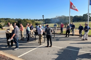  » The traditional steak cookout provided an opportunity to talk shop over the barbecue 