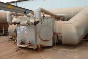  »Fig. 8: Thermal oil heat exchanger for supplying the dryer in the exhaust air pipeline of a tunnel kiln (LINGL) 