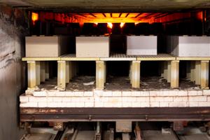  » View into a tunnel kiln at ABC-Klinker 