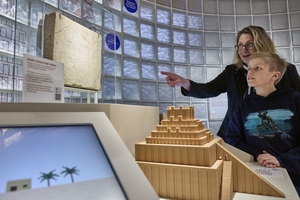   » Games, exhibits, models and plenty of information are featured at the various interactive stations, such as this one on the Tower of Babel  