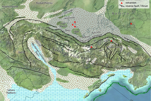  »6 Model of the palaeogeographic situation at the time of the Upper Carboniferous, from: [1] 