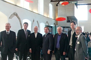  » Moderator Dr. Hans-Dieter Krupinski, Hermann Berentelg, Prof. Hansjoerg Goeritz, NRW-Bauminister Lutz Lienenkämper, Prof. Carlo Weber, Rainer Berentelg und Günther Hebrok  