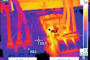  &gt;&gt; The automatic hot/cold spot detection immediately pinpoints hot and cold spots in the IR image in the thermal imager display 