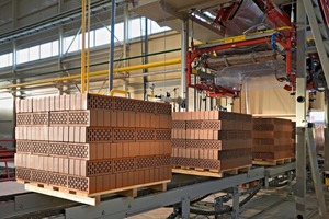  »13 Dispatch pallets in front of the automatic film hood machine 