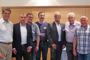  »1 The newly elected Board with Walter Distel (second from right) who celebrated 50 years of membership in the SBZS: Jürg Läderach, Matthias Schönle, Thomas Bannwart, Simon Jordi, Dirk Hümmer, Ewald Stillhard (left to right) 