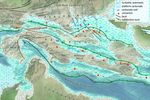  »5 Palaeogeographic situation at the time of the Middle Devonian, from [1] 