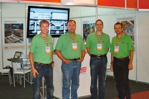  Lingl booth with Moritz von Ysenburg, Brasilian Lingl representative; ­Karl Liedel, Sales Director; Thomas Diesenbacher, Sales; Andreas Lingl, Managing Director (f.l.t.r.) 