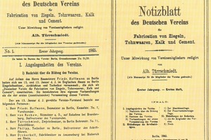  »3 Erster Jahrgang des Notizblattes des Deutschen Vereins für die Fabrikation von Ziegeln, Tonwaren, Kalk, Zement  