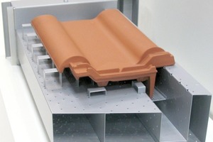  »27 Cutaway view of a drying support for accessory tiles, with different sections in the air duct 