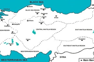  »1 Karte der Türkei mit den wichtigsten Produktionszentren für Dach- und Mauerziegel [2] 