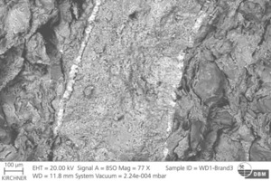  »1 Scanning electron micrograph of roof tile body WD1 after firing #3 (to 800 ° C at 100 K/h) 