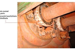  »13 Mixer-outlet connection to de-airing chamber: hub with intensive wear exposure fitted with ceramic platelets for protection 