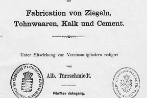  »4 Cover sheet of Notizblatt des Deutschen Vereins für Fabrication von Ziegeln, Thon­waaren, Kalk und Cement , Vol. five, 1869 