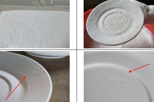  »2 Results of the production test: Blistering on porcelain when one of the coating materials was used 