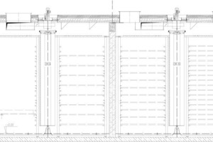  »16 Cross section of a rotary fan dryer with rack and sub-ceiling hot-air duct 