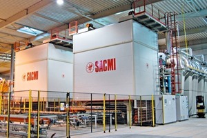  »4 The tiles are dried in two six-tier rapid roller dryers supplied by Sacmi 