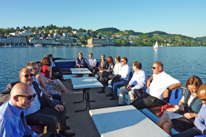  »3 Heading for the conference venue across Lake Lucerne 