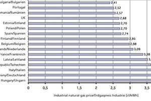  &gt;&gt;7 Vergleich der Erdgaspreise für die Industrie zweites Halbjahr 2008 Quelle: [VIK, 2009a] 