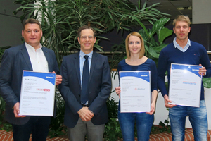  » Keller’s Managing Director Dr Jochen Nippel (second from left) and his employees were delighted with the successful certification 