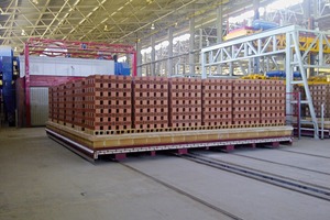  »9 Tunnel kiln car with fired bricks 