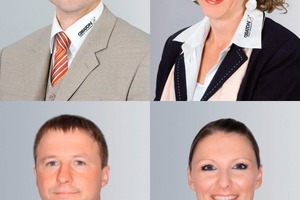  &gt;&gt; Das neue Marketing/Vertriebsteam der Creaton AG: Jens Philippi, Ivanka Burger, Helmut Stegmann und Sandra König (von links oben nach rechts unten) 