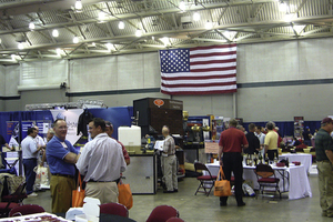  All exhibitors set themselves up in one hall for easy access 