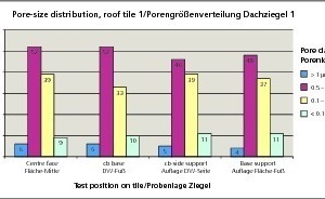  »5 Roof tile showing susceptibility to frost damage 