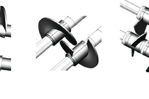  »8 Supplementary impellers (at left) that mesh better (centre), and boltless paddle holders for less backup 