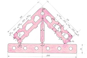  »4 Querschnittdarstellung einer Eckplatte vor Abtrennung des Stützkörpers (Mundstückaustrittsplanung) 